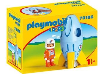 PLAYMOBIL1.2.3  70186 ASTRONAUT WITH ROCKET