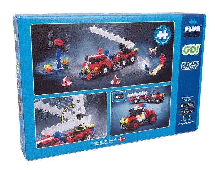 PLUS PLUS GO! FIRE AND RESCUE 500PC WITH BASEPLATES CREATIVE CONSTRUCTION BLOCKS