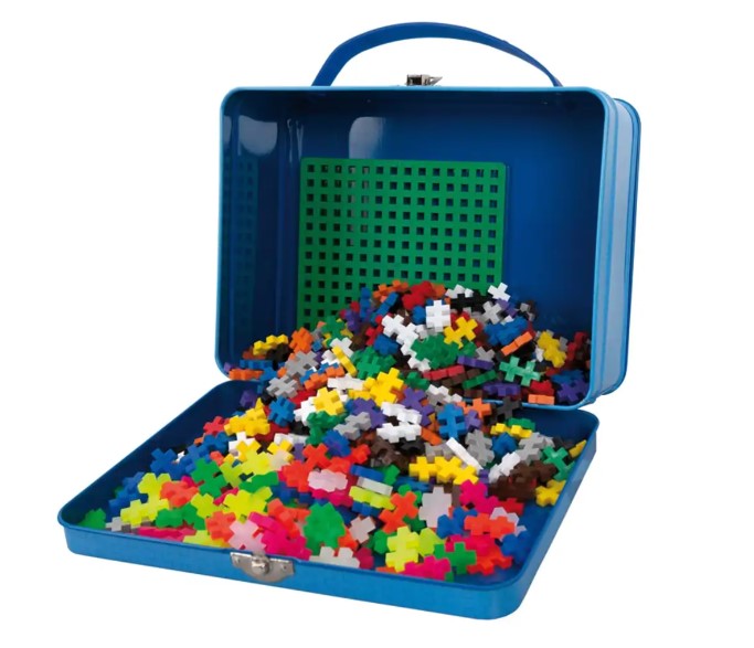 PLUS PLUS METAL SUITCASE BLUE - BASIC 600PC CREATIVE CONSTRUCTION BLOCKS