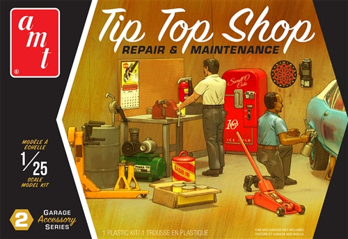 AMT TIP TOP SHOP REPAIR AND MAINTENANCE 1:25 GARAGE ACCESSORY SERIES #2 DIORAMA PLASTIC MODEL KIT