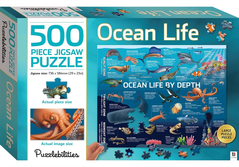 HINKLER PUZZLEBILITIES AN OCEAN LIFE 500PC JIGSAW PUZZLE
