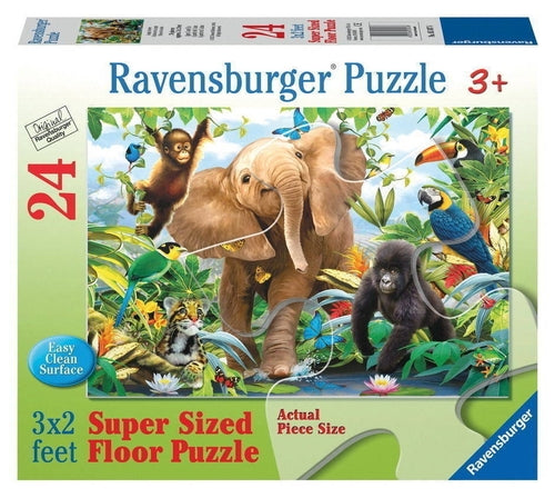 RAVENSBURGER 053476 JUNGLE JUNIORS 24PC SUPER SIZED FLOOR JIGSAW PUZZLE 3X2FT