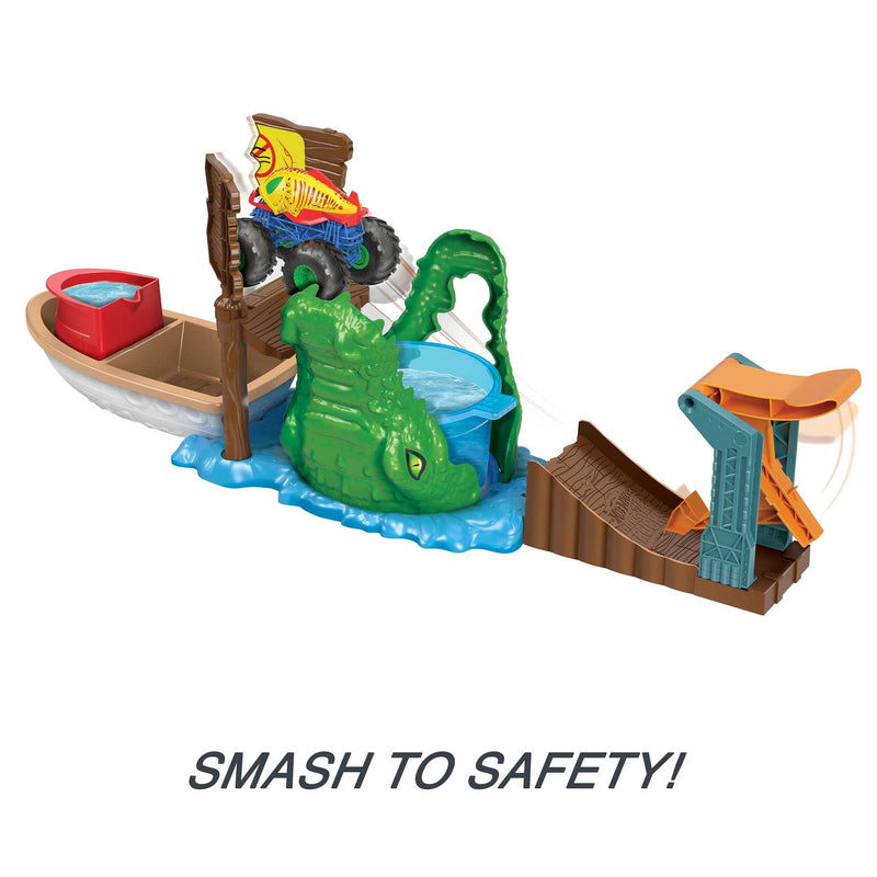 HOT WHEELS MONSTER TRUCKS COLOUR SHIFTERS SWAMP CHOMP PLAYSET