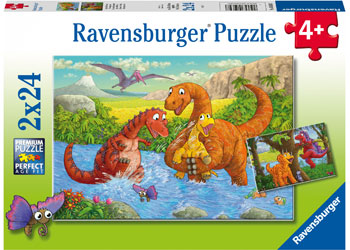 RAVENSBURGER 050307 DINOSAURS AT PLAY 2x24PC JIGSAW PUZZLE