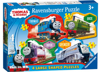 RAVENSBURGER 070787 THOMAS AND FRIENDS 4 LARGE SHAPED PUZZLES 10 / 12 / 14 / 16 PC JIGSAW PUZZLE