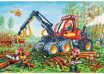 RAVENSBURGER 078028 DIGGERS AT WORK 2x24PC JIGSAW PUZZLE