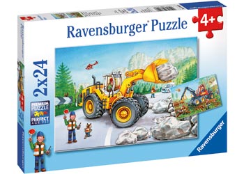 RAVENSBURGER 078028 DIGGERS AT WORK 2x24PC JIGSAW PUZZLE