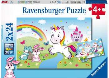 RAVENSBURGER 078288 FAIRYTALE UNICORN 2x24PC JIGSAW PUZZLE