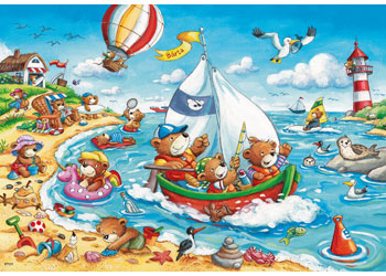 RAVENSBURGER 078295 SEASIDE HOLIDAY 2x24PC JIGSAW PUZZLE