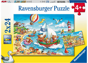 RAVENSBURGER 078295 SEASIDE HOLIDAY 2x24PC JIGSAW PUZZLE