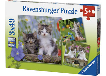 RAVENSBURGER 080465 TIGER KITTENS 3x49PC JIGSAW PUZZLE