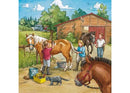 RAVENSBURGER 092376 A DAY WITH HORSES 3x49PC JIGSAW PUZZLE