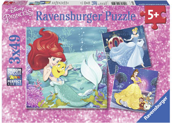 RAVENSBURGER 093502 DISNEY PRINCESSES ADVENTURE 3x49PC JIGSAW PUZZLE