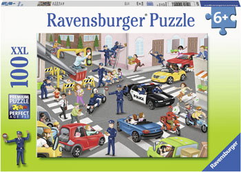 RAVENSBURGER 104017 POLICE ON PATROL 100PC XXL JIGSAW PUZZLE