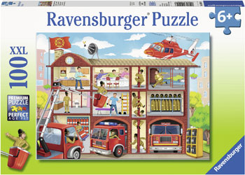 RAVENSBURGER 104048 FIREHOUSE FRENZY 100PC XXL JIGSAW PUZZLE