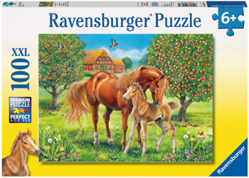 RAVENSBURGER 105779 HORSES IN THE FIELD 100PC XXL JIGSAW PUZZLE