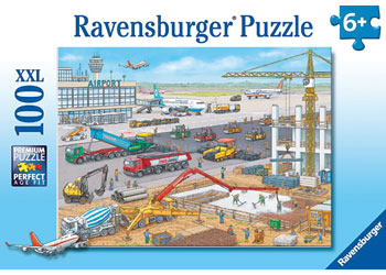 RAVENSBURGER 106240 CONSTRUCTION AT THE AIRPORT 100PC XXL JIGSAW PUZZLE