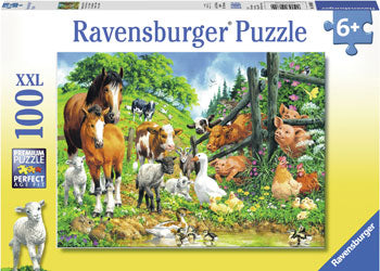 RAVENSBURGER 106899 ANIMAL GET TOGETHER 100PC XXL JIGSAW PUZZLE