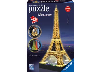 RAVENSBURGER 125791 EIFFEL TOWER - NIGHT EDITION 226PC 3D JIGSAW PUZZLE