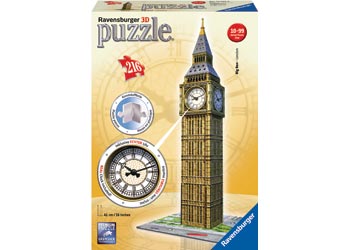 RAVENSBURGER 125869 BIG BEN LONDON - WITH CLOCK 216PC 3D JIGSAW PUZZLE