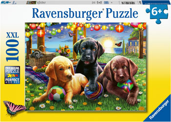 RAVENSBURGER 128860 PUPPY PICNIC 100PC XXL JIGSAW PUZZLE