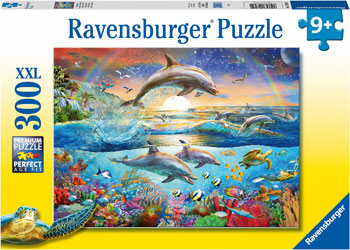 RAVENSBURGER 128952 DOLPHIN PARADISE 300PC JIGSAW PUZZLE