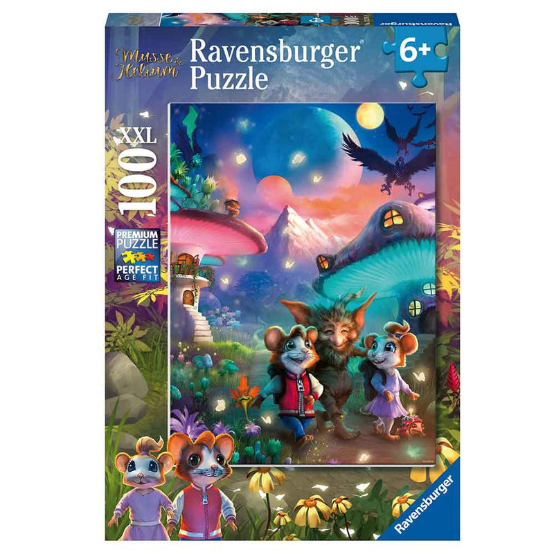 RAVENSBURGER 132768 THE ENCHANTING MUSHROOM TOWN 100PC XXL JIGSAW PUZZLE