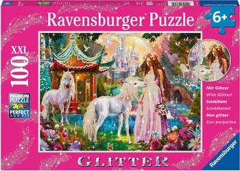 RAVENSBURGER 136179 GLITTER PRINCESS WITH UNICORN 100XXL PC JIGSAW PUZZLE