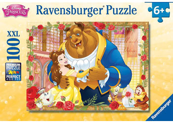 RAVENSBURGER 137046 DISNEY PRINCESS GLITTER BELLE AND BEAST 100XXL PC JIGSAW PUZZLE