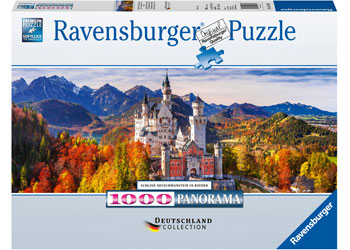 RAVENSBURGER 151615 DEUTSCHLAND COLLECTION - NEUSCHWANSTEIN CASTLE BAVARIA 1000PC PANORAMA JIGSAW PUZZLE