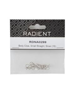 RADIENT RDNA0299 BODY CLIPS SMALL STRAIGHT SILVER (10PK)