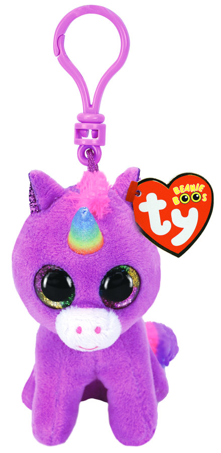 TY BEANIE BOOS ROSETTE PURPLE UNICORN CLIP