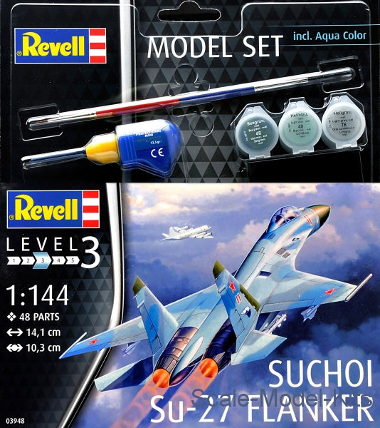 REVELL 63948 SUCHOI SU-27 FLANKER 1/144 SCALE PLASTIC MODEL SET