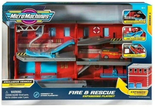 MICRO MACHINES MMW0033 FIRE AND RESCUE EXPANDING PLAYSET SERIES 1