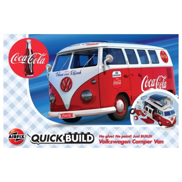 AIRFIX QUICKBUILD 6024 COCA-COLA VOLSWAGEN CAMPER VAN 87.5MMX198MM