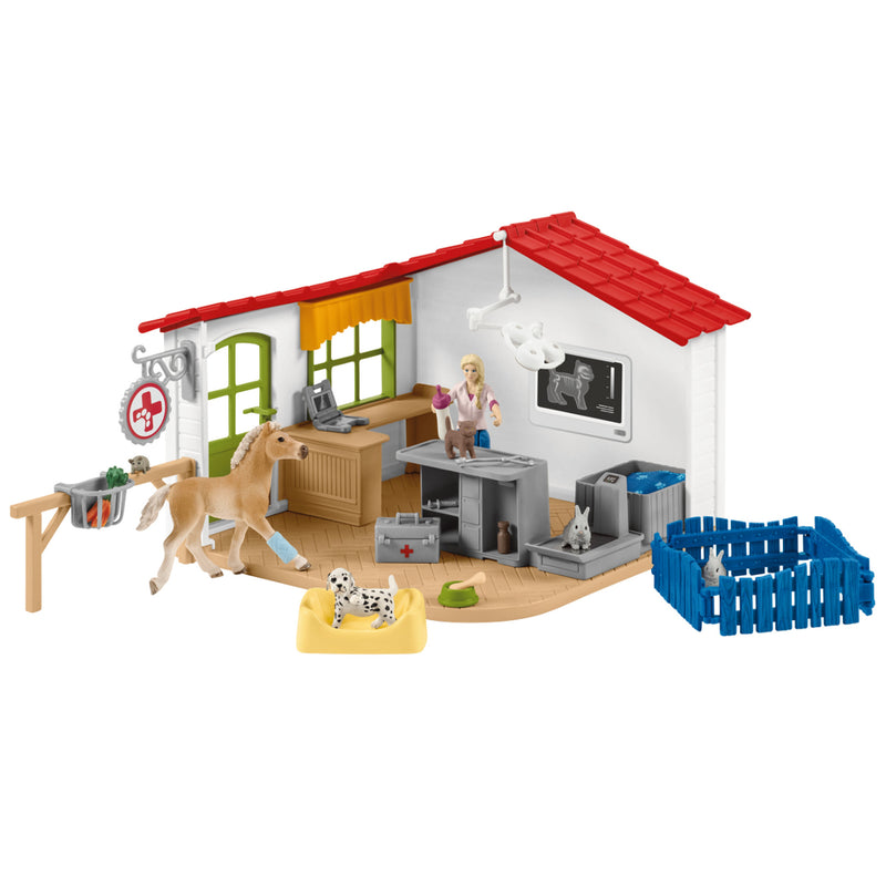 SCHLEICH 42502 FARM WORLD VETERINARIAN PRACTISE WITH PETS