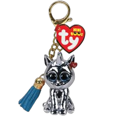 TY MINI BOOS SILVER UNICORN CLIP