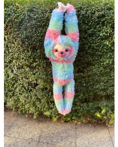 COTTON CANDY SLP04 HANGING SLOTH SID PASTEL RAINBOW PLUSH