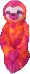 COTTON CANDY SLP11 HANGING SLOTH FLASH PINK ORANGE AND PURPLE PLUSH