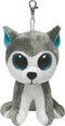 TY BEANIE BOOS SLUSH GREY HUSKY CLIP