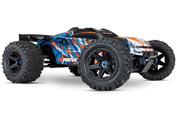 TRAXXAS 56086-4 ORANGE E-REVO BRUSHLESS 1/10 SCALE WITH TSM E REVO - BATTERY AND CHARGER NOT INCLUDED