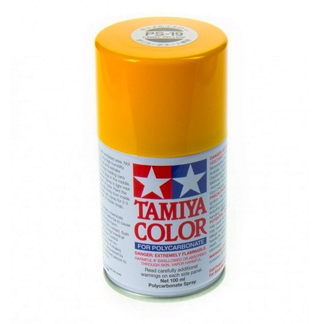 TAMIYA PS-19 CAMEL YELLOW POLYCARBONATE AEROSOL SPRAY PAINT 100ML