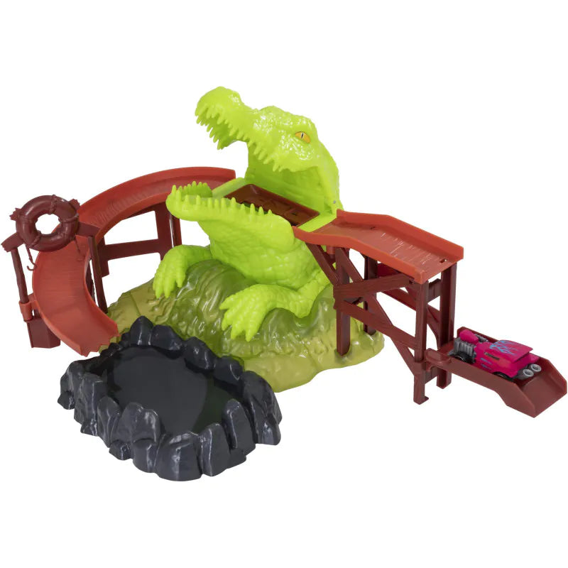 HTI TEAMSTERZ COLOUR CHANGE CROC BITE PLAYSET WITH 1 CAR