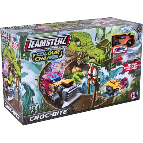 HTI TEAMSTERZ COLOUR CHANGE CROC BITE PLAYSET WITH 1 CAR