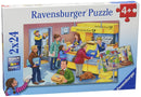 RAVENSBURGER 090235 THE BUSY POST OFFICE 2x24PC JIGSAW PUZZLE