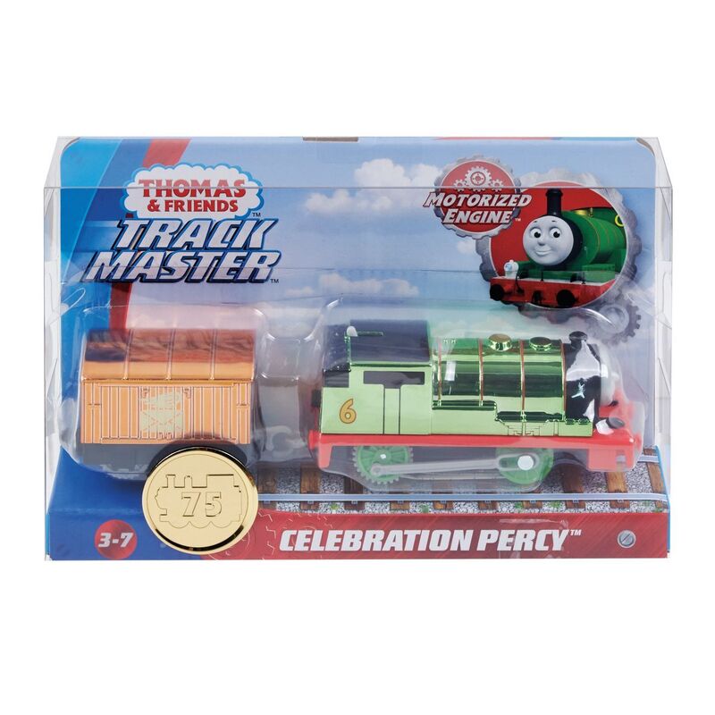 THOMAS AND FRIENDS TRACK MASTER MOTORISED LIMITED EDITION METALLIC ENGINE - CELEBRATION PERCY 75TH ANNIVERSAY EDITION