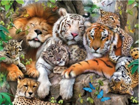 5D DIAMOND PAINTINGS ANIMAL LION TIGER CHEETAH  EMBROIDERY CROSS STITCH PICTURE ART