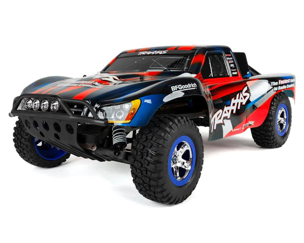 TRAXXAS 58034-61 SLASH RED/BLUE BRUSHED 2WD SHORT COURSE READY TO RUN RC CAR WITH LED LIGHTS