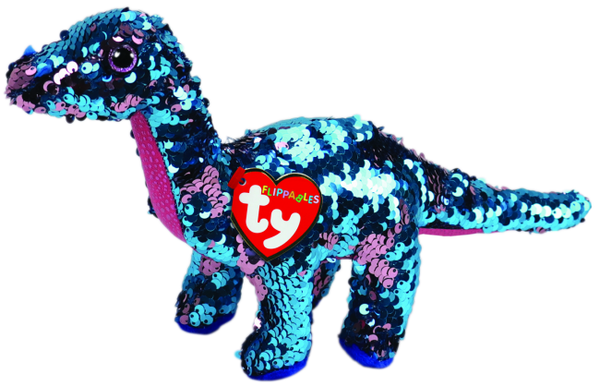 TY BEANIE BOOS FLIPPABLES TREMOR BLUE DINOSAUR MEDIUM