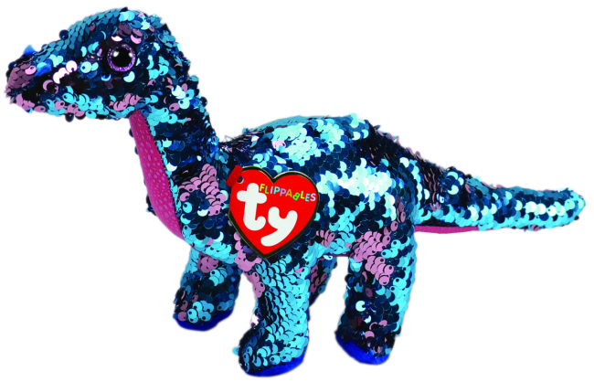 TY BEANIE BOOS FLIPPABLES TREMOR BLUE DINOSAUR MEDIUM